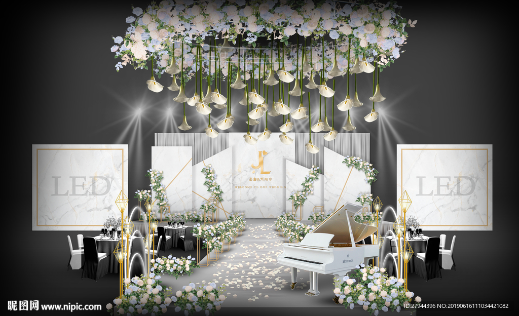 白色森系婚礼仪式区