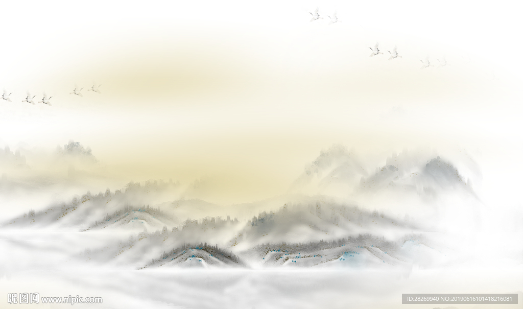 山水屏风