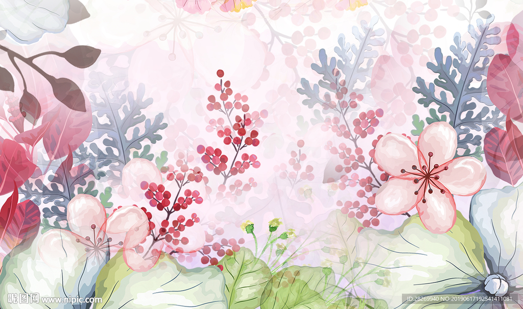 花卉背景墙