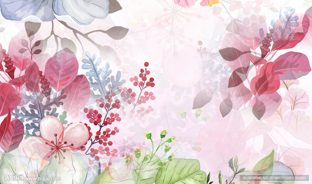 花卉背景墙