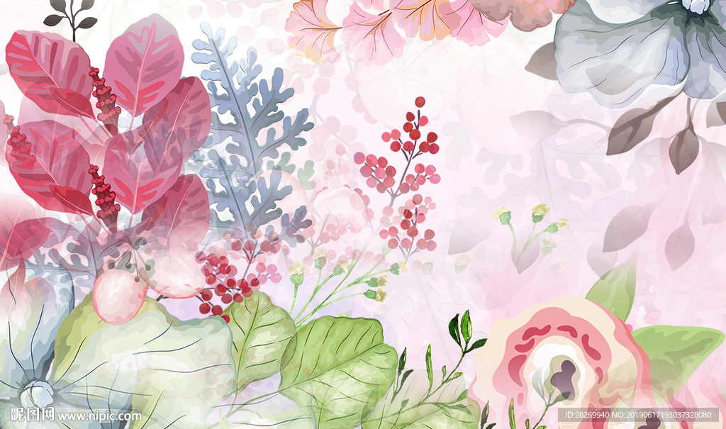 花卉背景墙