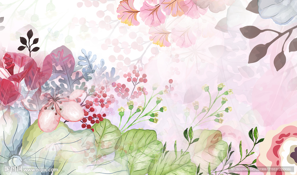 花卉背景墙