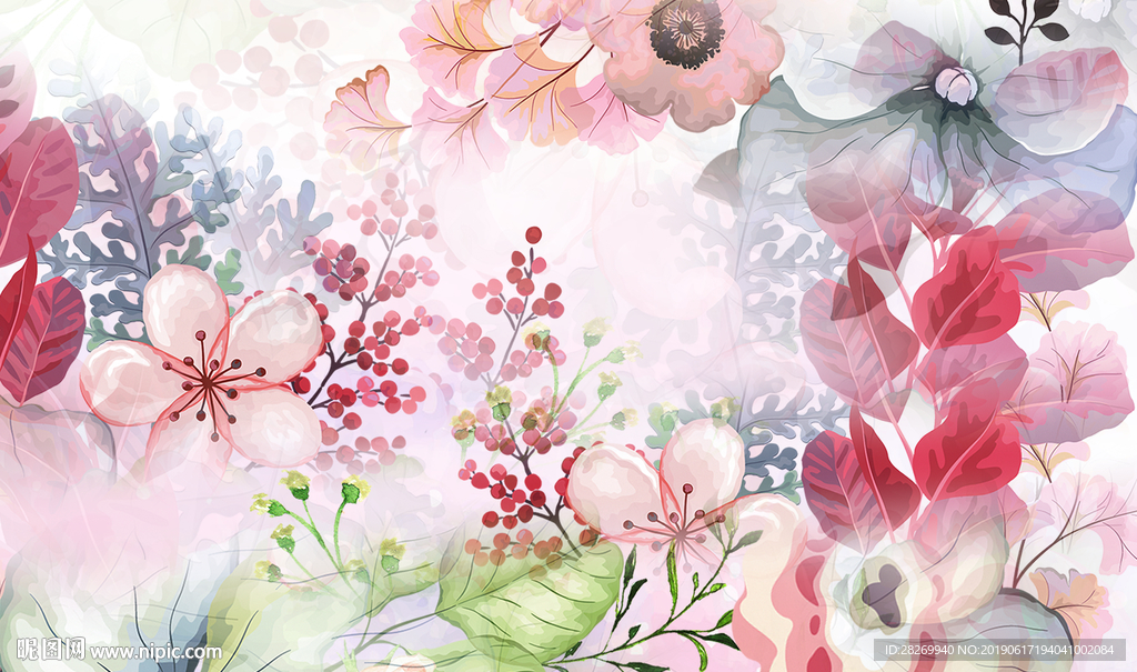 花卉背景墙