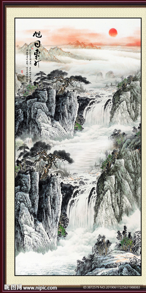 竖幅山水画