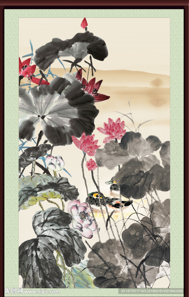 国画荷花