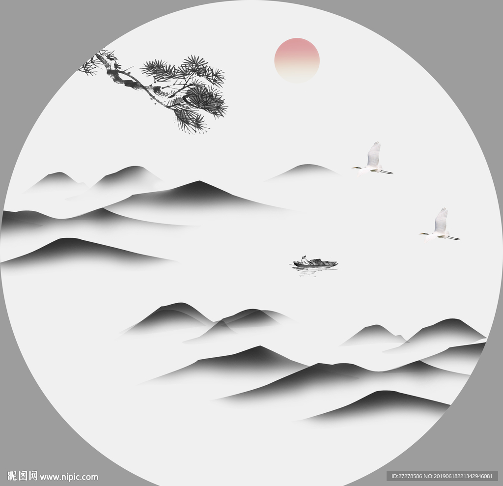 水墨山水国画