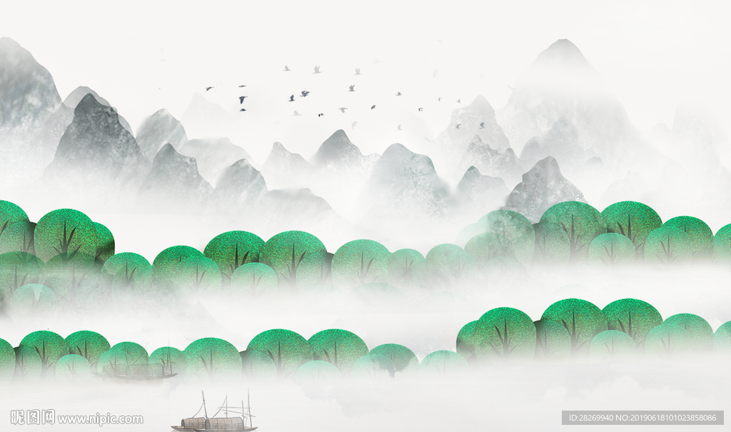 抽象山水画