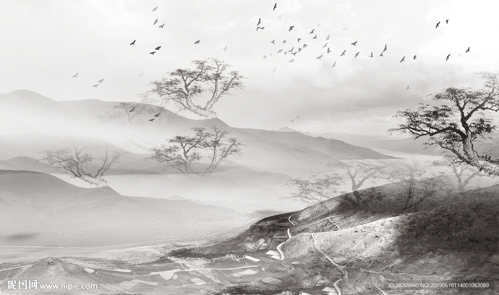 山水壁画