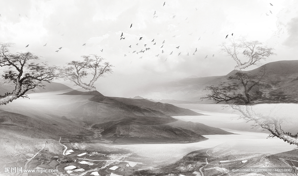 山水壁画