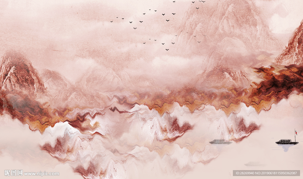 山水壁画
