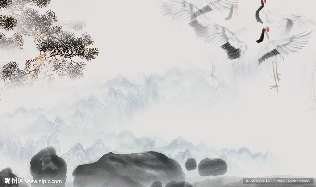 水墨山