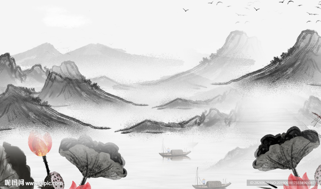 意境山水背景