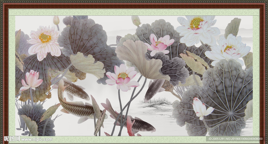 国画荷花