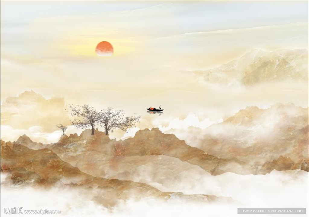 奢华大理石山水似水流年护墙板