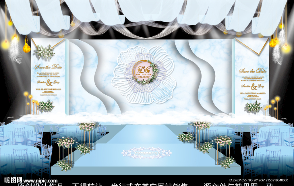蓝色大理石婚礼