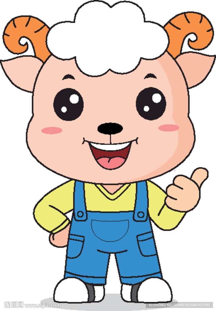 小羊人卡通插图
