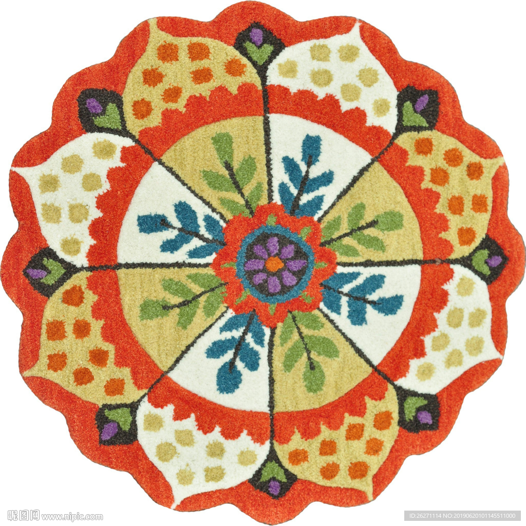 花朵 地毯 彩印 设计 复古