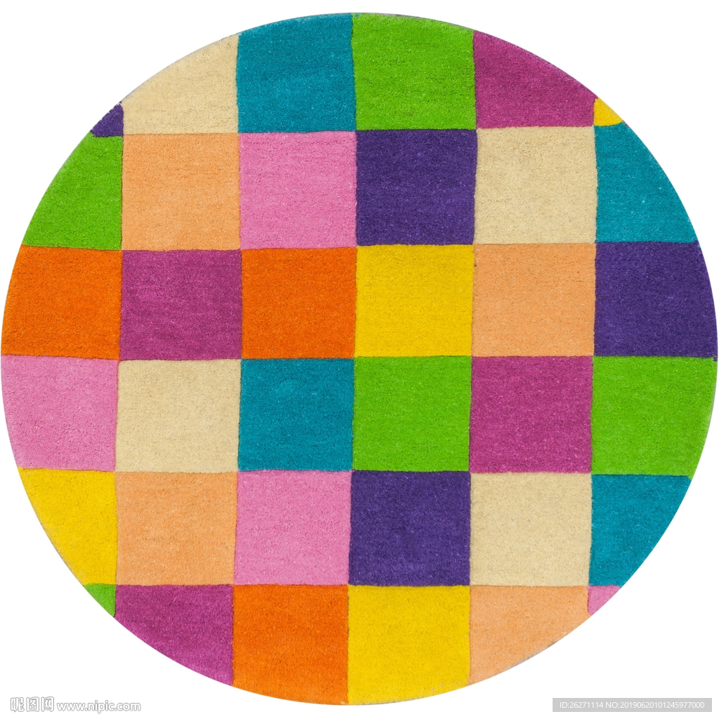 五彩方块地毯彩印
