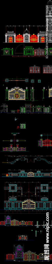 铁艺大门CAD图库