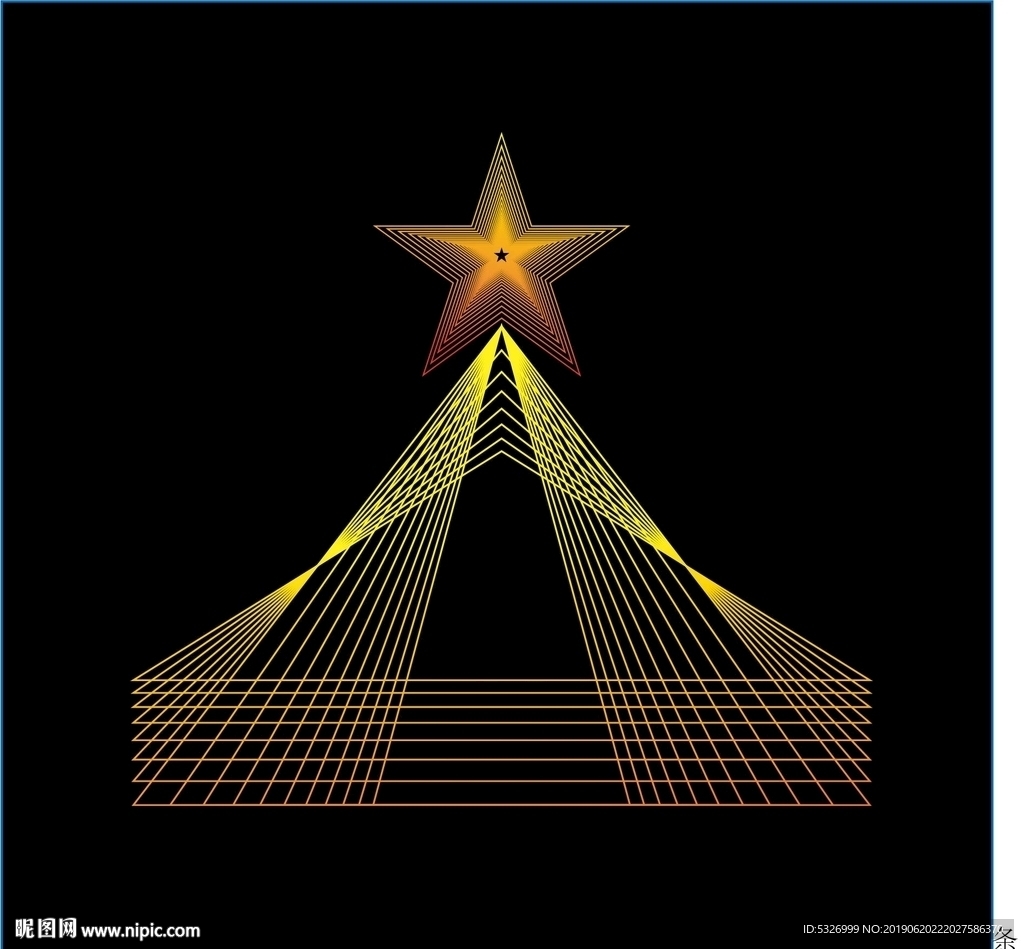 金光闪闪纹理五角星