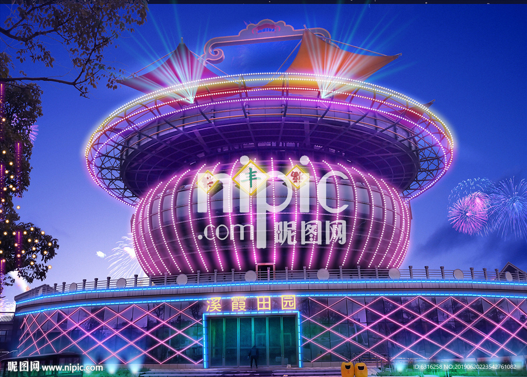 建筑夜景亮化效果图方案