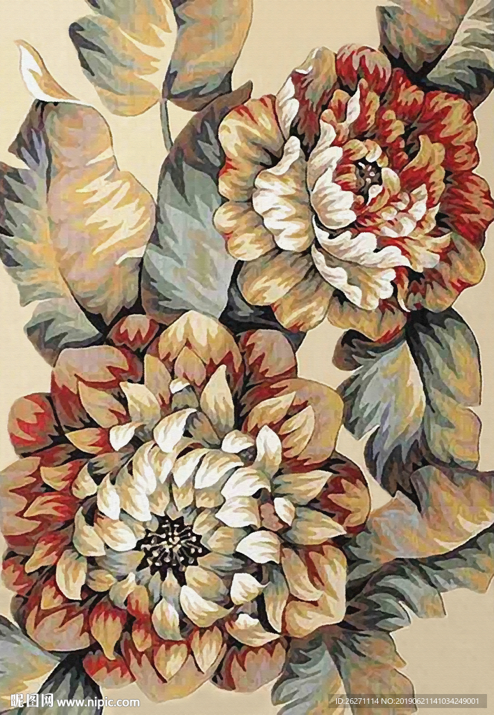 欧式花朵地毯高清图片
