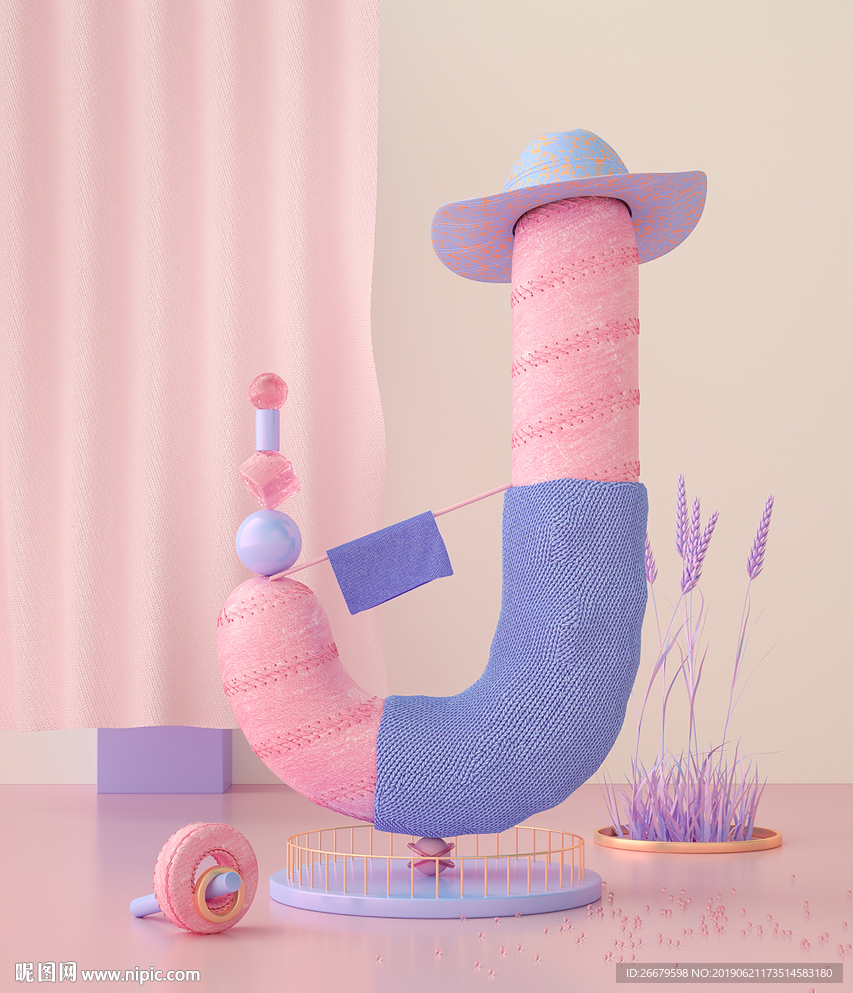 C4D模型字母J场景