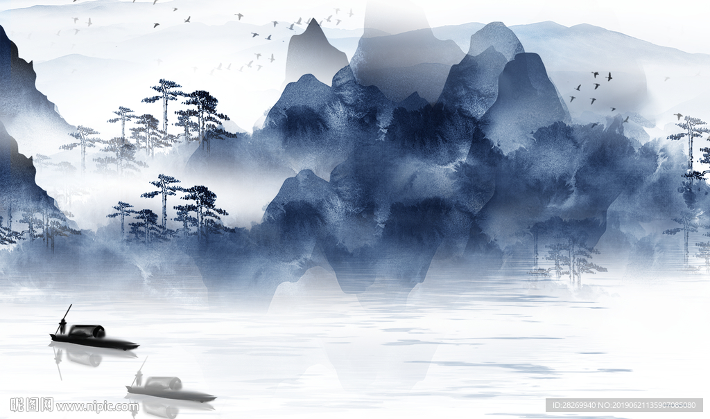 山水背景墙