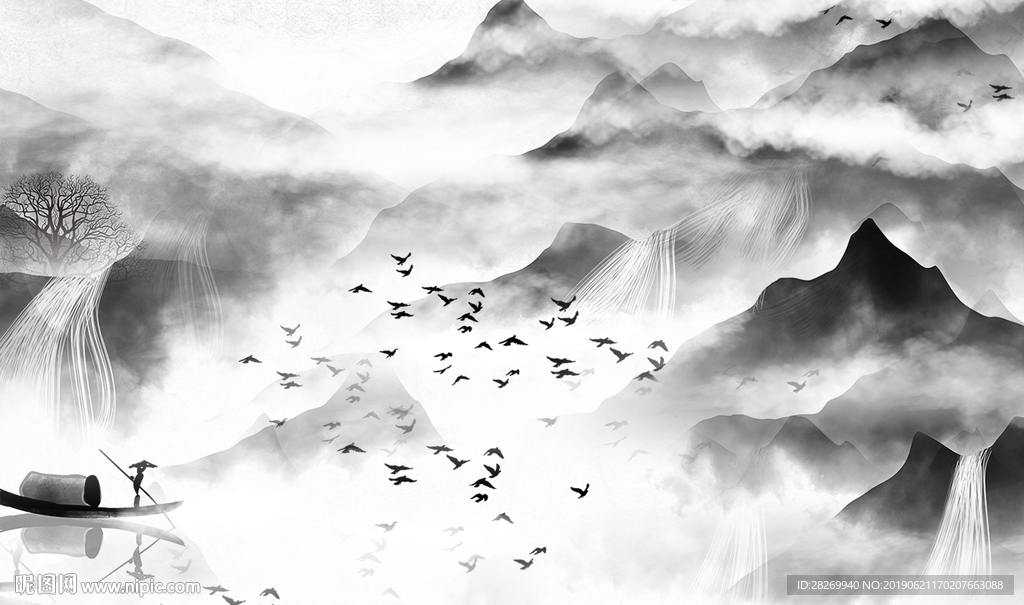 新中式无框画