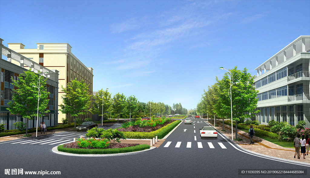 道路效果图 乡村道路 园林道路