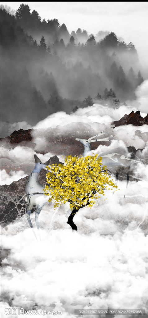 抽象山水装饰画