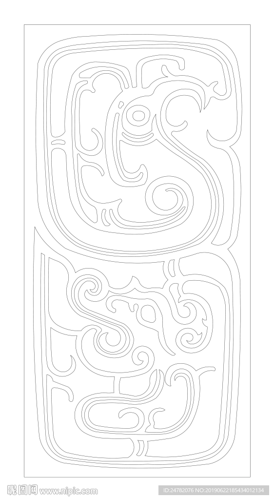 抽象凤纹