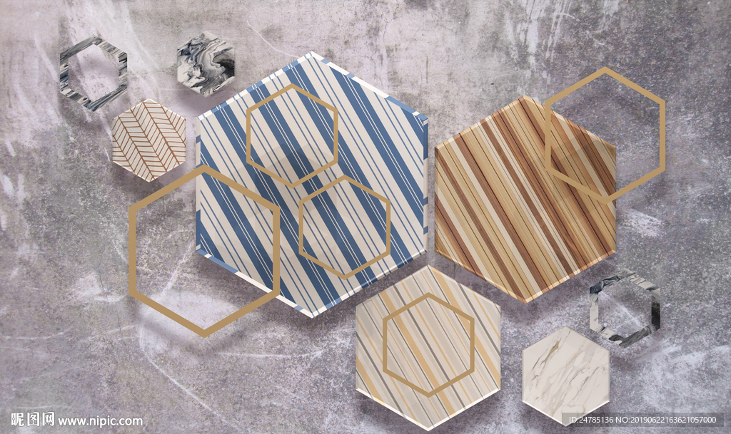 地中海风格几何背景墙