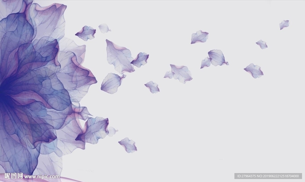 紫色唯美花朵背景墙