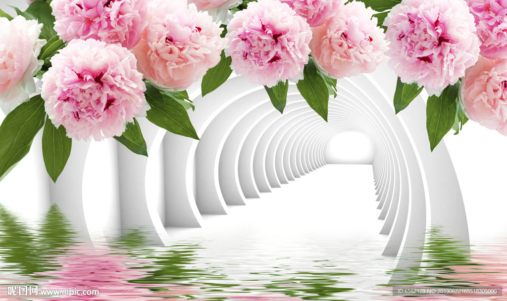 樱花3D立体背景墙