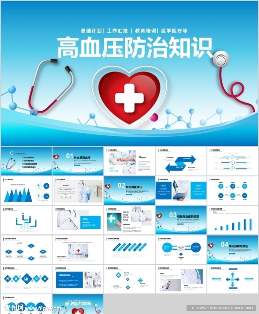 高血压预防知识介绍ppt模板