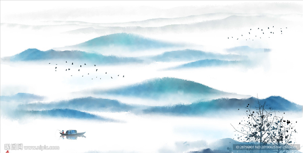 中国风水墨山水画