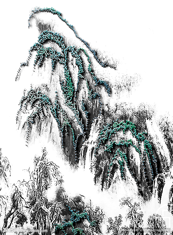 钉子山水画