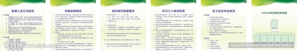 环卫项目部办公室制度牌