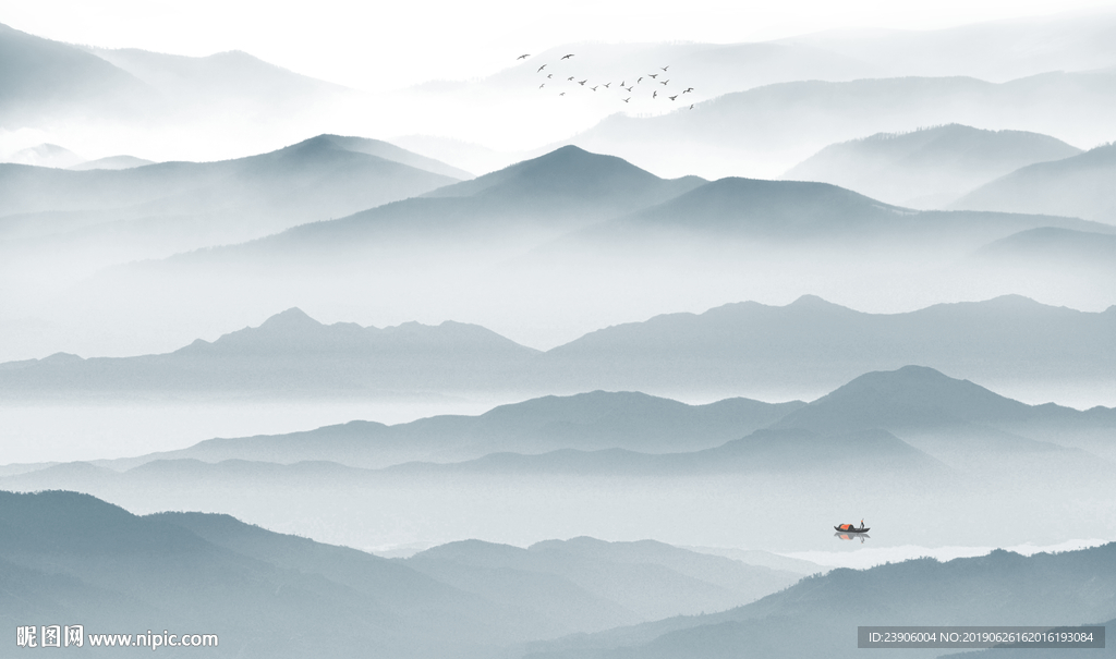 抽象山水画 水墨画 意境山水画