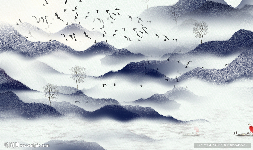 山水背景墙
