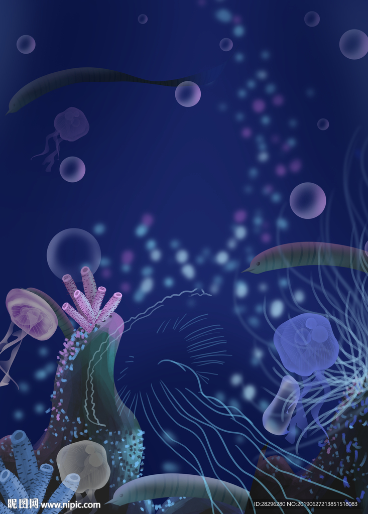海底水母背景