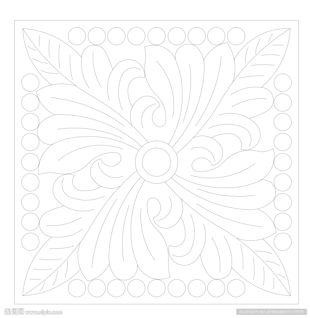 四方欧式小花件