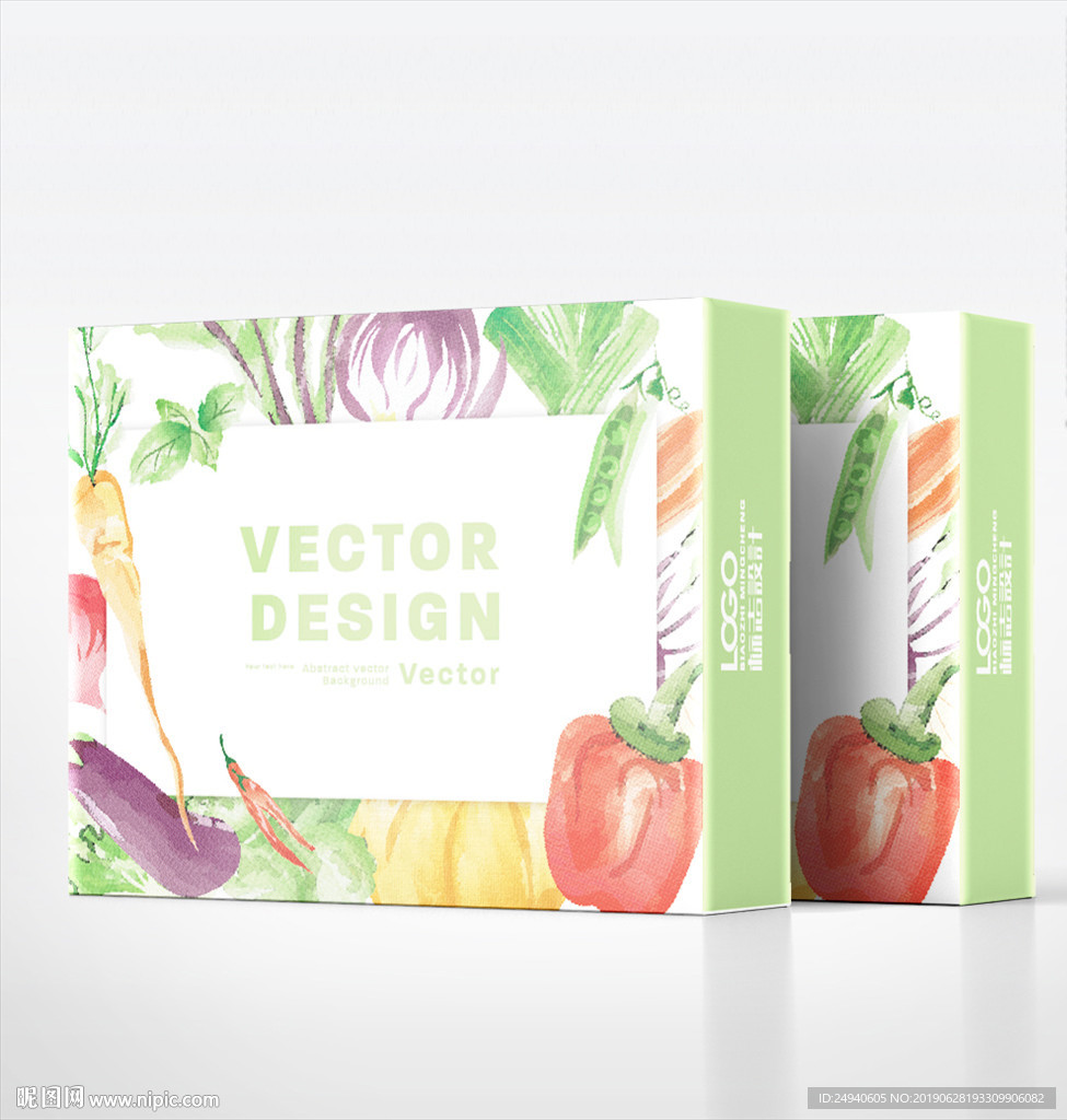 蔬菜背景图案包装盒设计