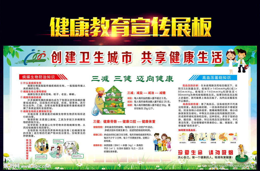 创建卫生城市展板