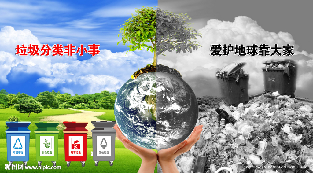 垃圾分类标语宣传海报