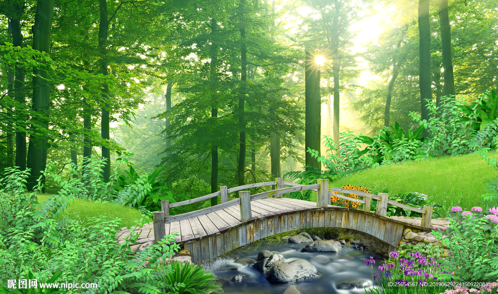 小桥流水背景墙