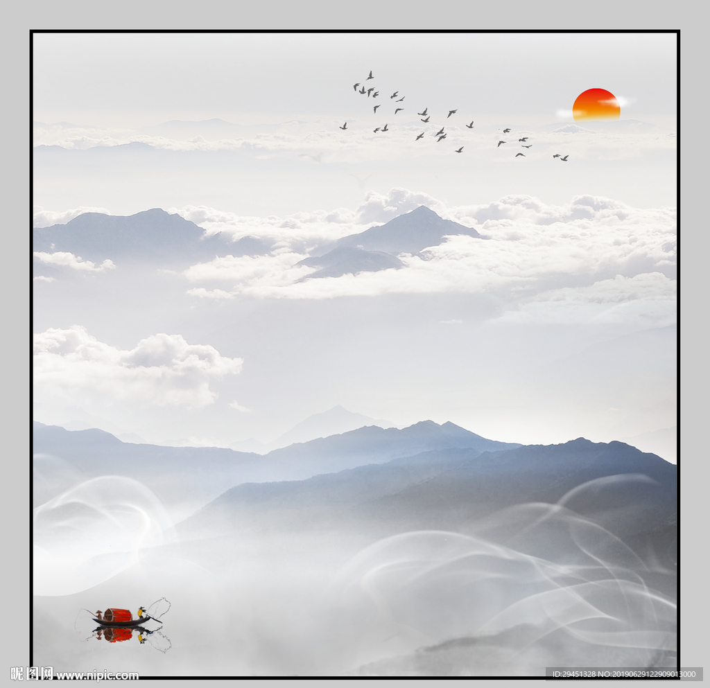 方框山水画通道分层