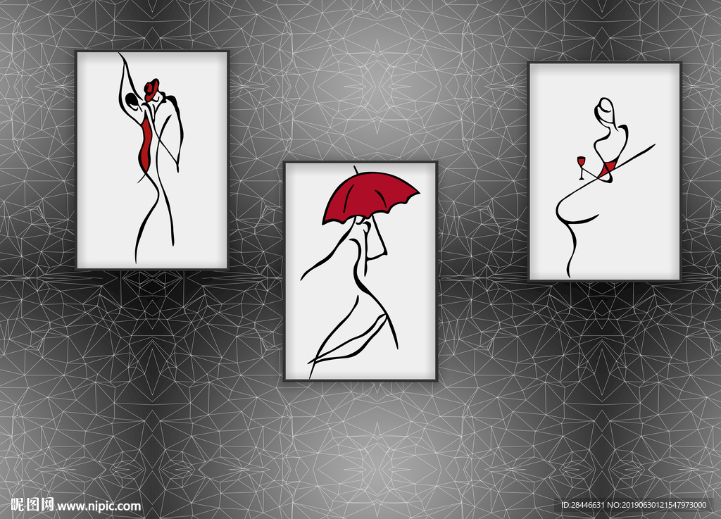 北欧简约时尚背景墙装饰画