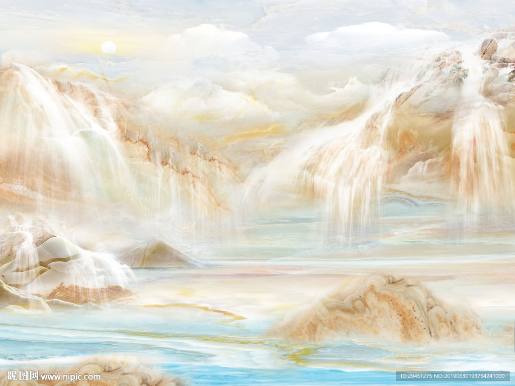 山水大理石纹背景墙